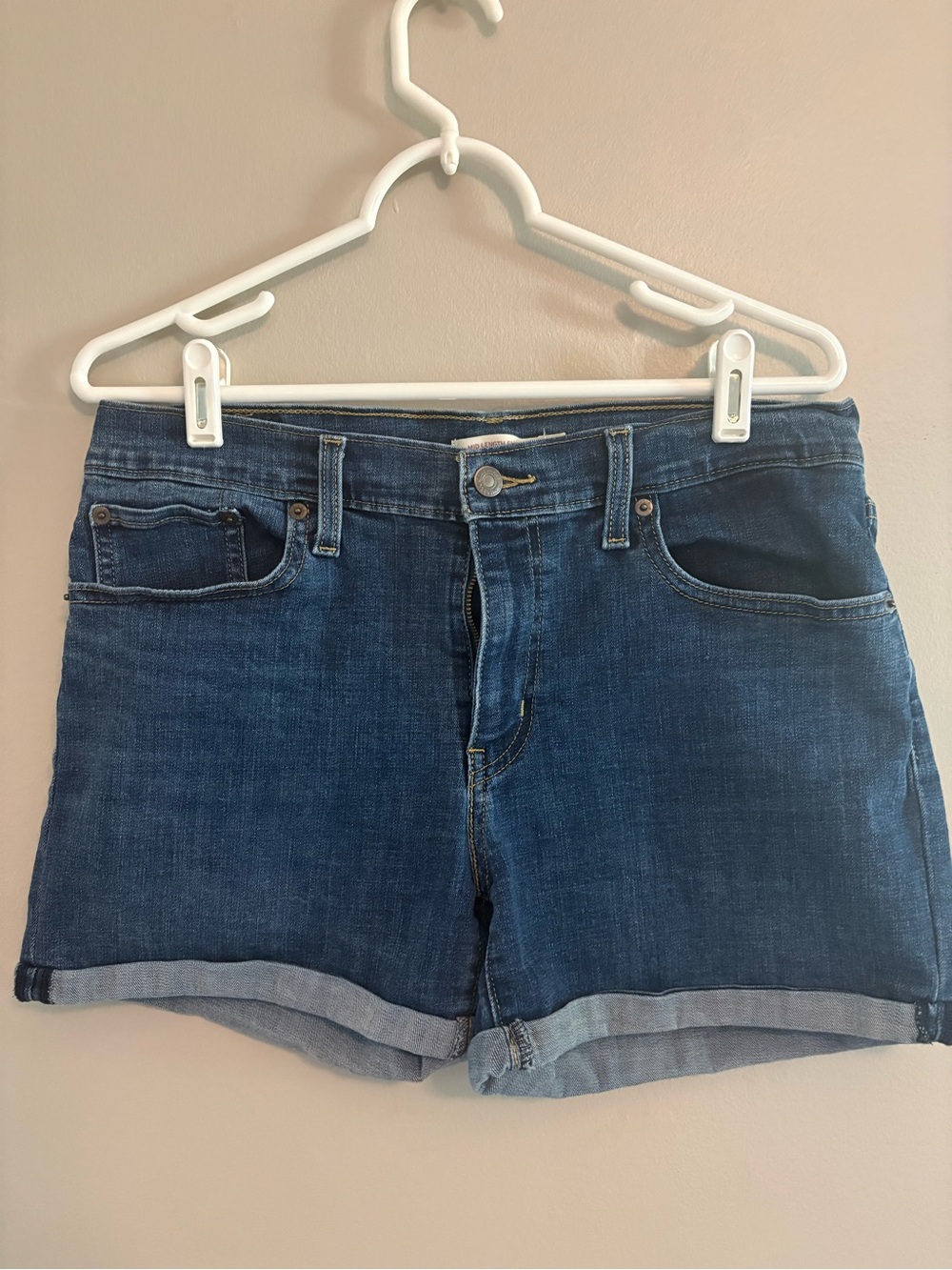 Levi's Classic Indigo Rolled Cuff Denim Shorts